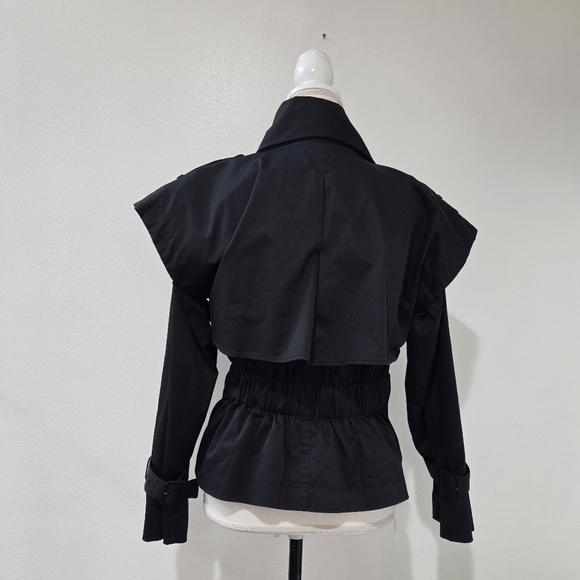 FRAME Astor Gathered Cotton-Blend Twill Cropped Jacket - Picture 5 of 8